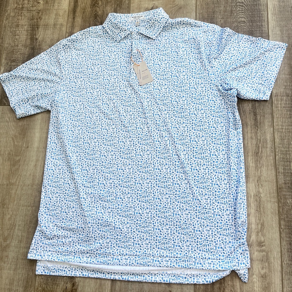 NWT PETER MILLAR Polo Shirt XL Summer Comfort CS TOGA PARTY UPF 50 White Golf - Picture 5 of 16